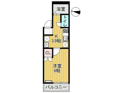 サンハイツ・アライ(1K/2階)の間取り写真