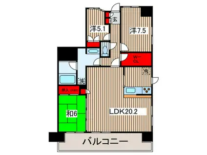 エスティメゾン豊洲レジデンス(3LDK/8階)の間取り写真
