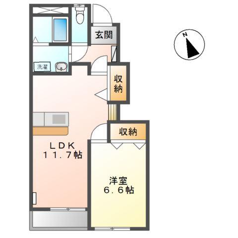 アクトガーデン(1LDK/1階)の間取り写真