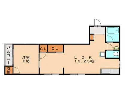 コーポセサミロード(1LDK/2階)の間取り写真