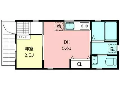 瑞和川口(1DK/2階)の間取り写真