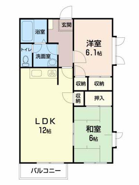 ハイツぴこ(2LDK/2階)の間取り写真