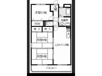 サングレイズ(3LDK/2階)の間取り写真