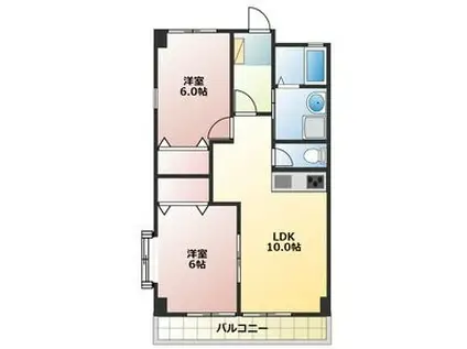 サンライズふたがわ(2LDK/2階)の間取り写真