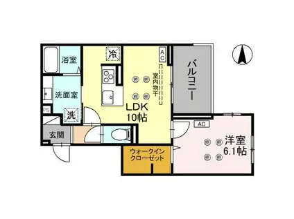 オルテンシア別所(1LDK/3階)の間取り写真
