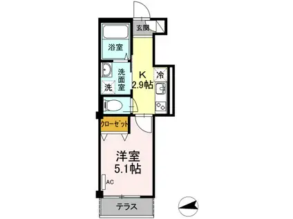 MHOUSEGRANDE(1K/1階)の間取り写真