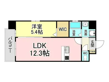 MUU.黒崎(1LDK/2階)の間取り写真