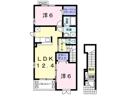 エール正林A(2LDK/2階)の間取り写真