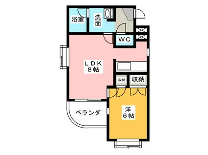 チサンマンション水落(1LDK/2階)の間取り写真