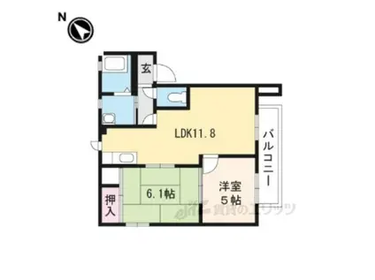 シティパレス2A(2LDK/1階)の間取り写真