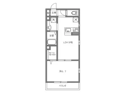 カーサクレール(1LDK/2階)の間取り写真