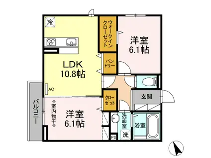 アヴニール(2LDK/3階)の間取り写真
