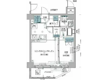 パレドルピナス南千住(1LDK/6階)の間取り写真