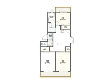 プライムランドミヤタ(3DK/1階)の間取り写真