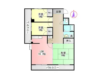 サンシャイン稲荷(3LDK/1階)の間取り写真