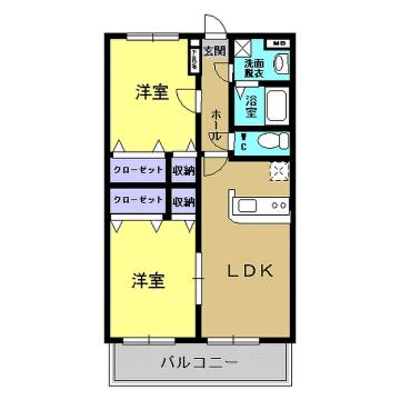 ピュア・クレール(2LDK/3階)の間取り写真