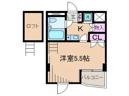 ジョイフル元住吉(1K/4階)の間取り写真