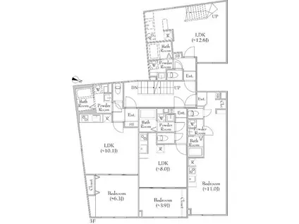 FONS LUCIS IZUMI(1LDK/3階)の間取り写真