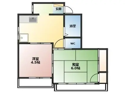 第2ときわマンション(2DK/3階)の間取り写真
