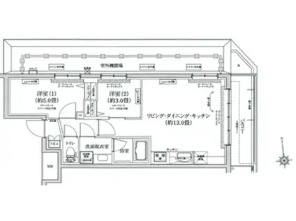 アイルグランデ中野ノースドゥーエ(2LDK/4階)の間取り写真