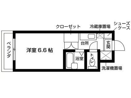 サニーヴェント国分寺(ワンルーム/2階)の間取り写真