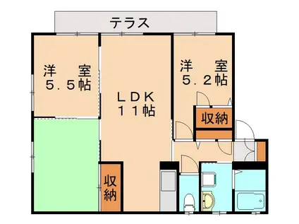 ディアコート(3LDK/1階)の間取り写真