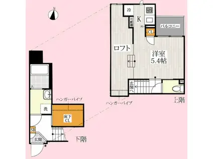 CB日進ラウム(1K/1階)の間取り写真