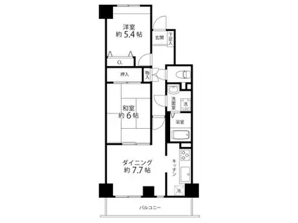 Jパレス桜台(2LDK/4階)の間取り写真