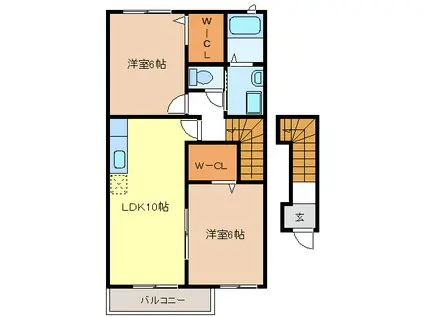 エアリー(2LDK/2階)の間取り写真