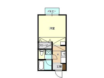 ジェネシス東明(1K/1階)の間取り写真