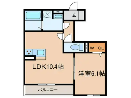 METEOR GRAND(1LDK/1階)の間取り写真