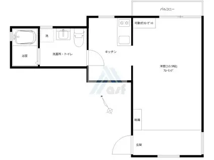 キュアコート神宮前(ワンルーム/2階)の間取り写真