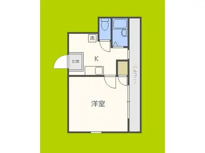 コンフォート姫里(1K/2階)の間取り写真