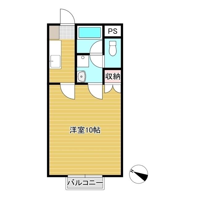 ルバンヴェール林田3(1K/2階)の間取り写真