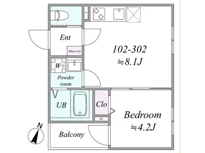 KASHIWA STREAM(1LDK/3階)の間取り写真