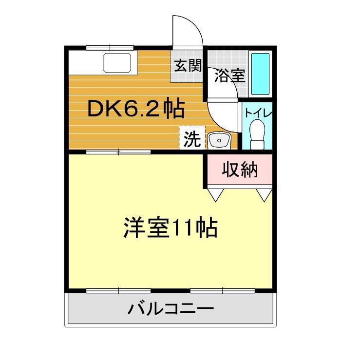 みどりマンション(1DK/1階)の間取り写真