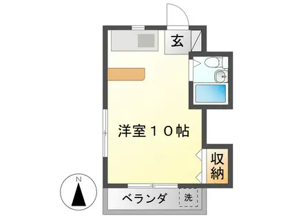 キクスイハイツ(ワンルーム/2階)の間取り写真