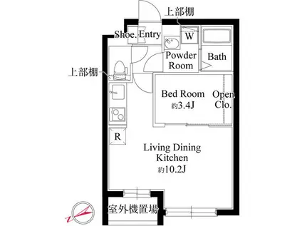 CASA PIAZZA 中野松が丘(1LDK/2階)の間取り写真