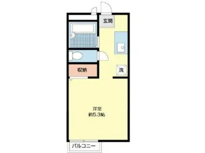 ヒルズ中野(ワンルーム/1階)の間取り写真