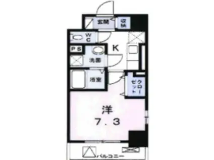 エスタシア八王子(1K/5階)の間取り写真