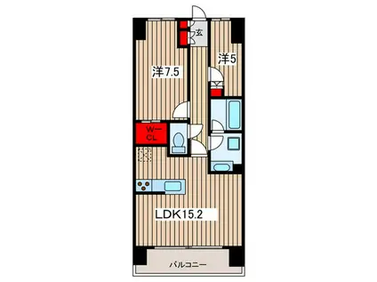 エスティメゾン豊洲レジデンス(2LDK/14階)の間取り写真