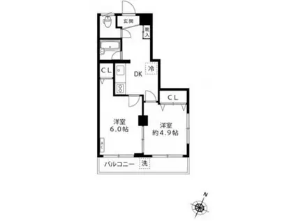 日新マンション(2DK/3階)の間取り写真