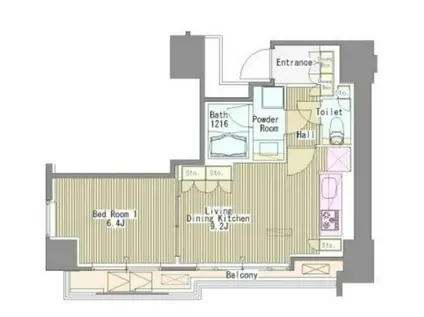 WHITETOWERHAMAMATSUCHO(1LDK/8階)の間取り写真