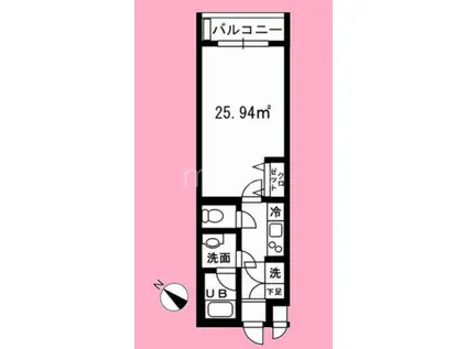 セントエルモ町田(1K/2階)の間取り写真