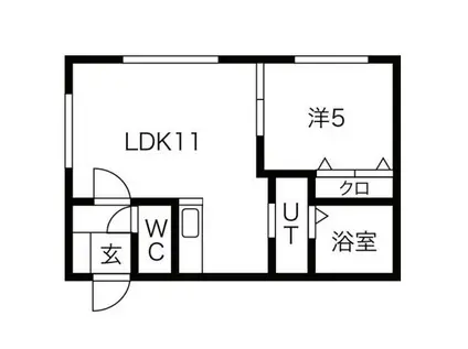 ヴィンテージ(1LDK/4階)の間取り写真