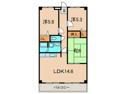 エルパラシオ(3LDK/6階)の間取り写真