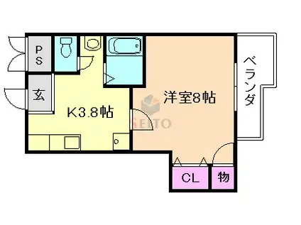 冨士スカイマンション(1K/3階)の間取り写真
