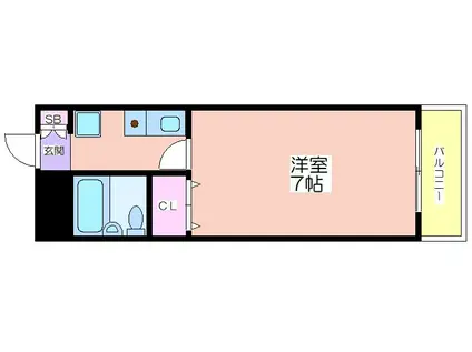 キャピタルII(1K/4階)の間取り写真