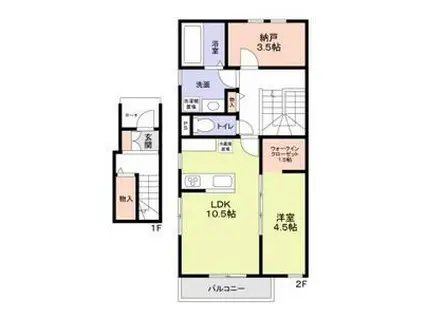 JUSTE PAIX SATO(1SLDK/1階)の間取り写真