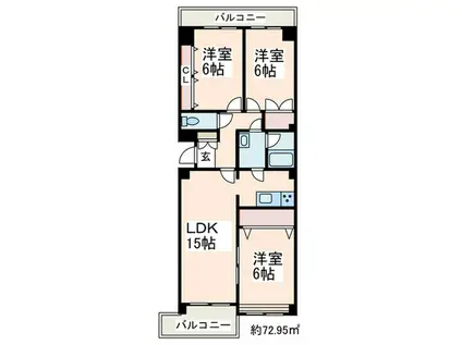 エミネンスみたけ台(3LDK/2階)の間取り写真